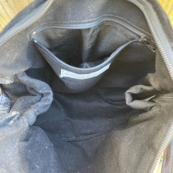 Vintage Nancy Bacich y2k Nude Color Block Genuine Leather Tote Purse - Picture 9 of 10